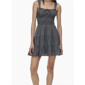 Sunday Best Aritzia Martine Poplin Gray Babydoll‎ Bubble Mini Dress SM sundress